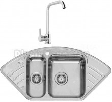 Комплект Мойка Reginox Empire R15 LUX KGOKG Right сталь + Смеситель MEGA Ege MG-PL10 хром