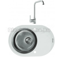 Комплект Мойка Seaman Eco Glass SMG-730W + Смеситель MEGA Ege MG-PL10 хром