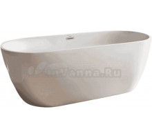 Акриловая ванна Ceruttispa d'ISEO170II 170x75 см, отдельностоящая, белая, овальная, с каркасом, со сливом-переливом, с донным клапаном