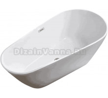 Акриловая ванна Ceruttispa MIMI170II 170x80 см, отдельностоящая, белая, овальная, с каркасом, со сливом-переливом, с донным клапаном