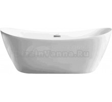 Акриловая ванна Ceruttispa NEMI170II 170x75 см, отдельностоящая, белая, овальная, с каркасом, со сливом-переливом, с донным клапаном