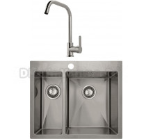Комплект Мойка Seaman Eco Marino SMV-575DL.A + Смеситель MEGA City MG- ZRV104 хром