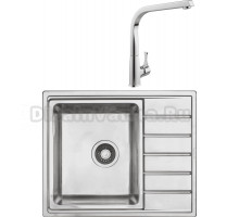Комплект Мойка Seaman Eco Roma SMR-6150A без отверстий + Смеситель MEGA Mega MG-SUN03