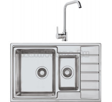 Комплект Мойка Seaman Eco Roma SMR-7850B без отверстий + Смеситель MEGA Ege MG-PL10 хром