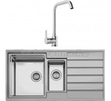 Комплект Мойка Seaman Eco Roma SMR-9750B без отверстий + Смеситель MEGA Ege MG-PL10 хром
