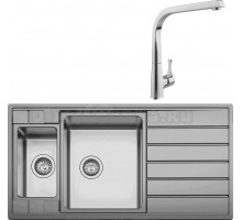 Комплект Мойка Seaman Eco Roma SMR-9750B2 без отверстий + Смеситель MEGA Mega MG-SUN03