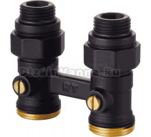 Узел нижнего подключения Royal Thermo 1/2х3/4 EK, прямой, черный