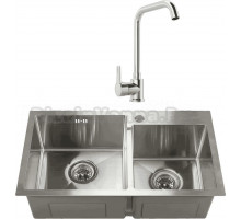 Комплект Мойка Melana S7240H сатин + Смеситель MEGA Ege MG-PL10 хром