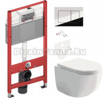 Комплект Унитаз подвесной Ceramicanova UP Rimless CN4007 + Инсталляция TECE Now 9400412 4 в 1 с кнопкой смыва