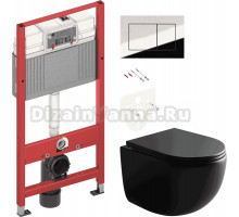 Комплект Унитаз подвесной Ceramicanova UP Rimless CN4007MB + Инсталляция TECE Now 9400412 4 в 1 с кнопкой смыва