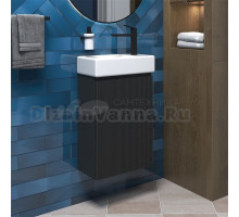 Тумба с раковиной Wellsee WC Area 221802000 40 см, цвет матовый темно-серый