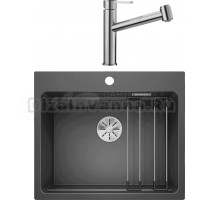 Комплект Мойка Blanco Etagon 6 темная скала + Смеситель Ambis-S 523119
