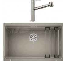 Комплект Мойка Blanco Etagon 700-U серый беж + Смеситель Ambis-S 523119