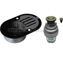 Комплект Мойка Zorg Inox Glass GL-7851-OV-BLACK-GRAFIT + Измельчитель ZR-75 D BRONZE