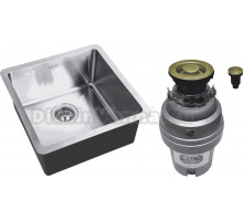 Комплект Мойка Zorg Inox HD 4444 + Измельчитель ZR-75 D BRONZE