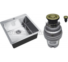 Комплект Мойка Zorg Inox HD 5151 + Измельчитель ZR-75 D BRONZE