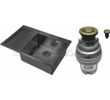 Комплект Мойка Zorg Inox PVD 7851 R grafit + Измельчитель ZR-75 D BRONZE