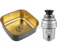 Комплект Мойка Zorg Inox PVD SZR-4040 bronze + Измельчитель Inox D ZR-56 D