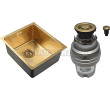 Комплект Мойка Zorg Inox PVD SZR-4438 bronze + Измельчитель ZR-75 D BRONZE