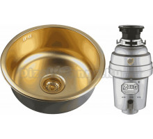 Комплект Мойка Zorg Inox PVD SZR-450 bronze + Измельчитель Inox D ZR-38 D