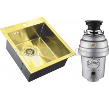 Комплект Мойка Zorg Inox PVD SZR-4551 bronze + Измельчитель Inox D ZR-56 D