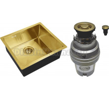 Комплект Мойка Zorg Inox PVD SZR-4844 bronze + Измельчитель ZR-75 D BRONZE