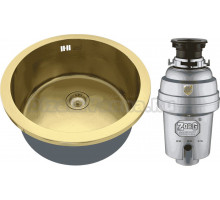 Комплект Мойка Zorg Inox PVD SZR-500-BRONZE + Измельчитель Inox D ZR-38 D