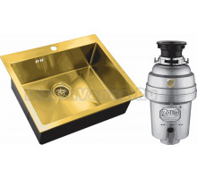 Комплект Мойка Zorg Inox PVD SZR-5951 bronze + Измельчитель Inox D ZR-56 D