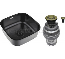 Комплект Мойка Zorg Inox PVD SZR 4040 GRAFIT графит + Измельчитель ZR-75 D BRONZE