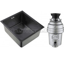 Комплект Мойка Zorg Inox PVD SZR 4438 GRAFIT графит + Измельчитель Inox D ZR-38 D