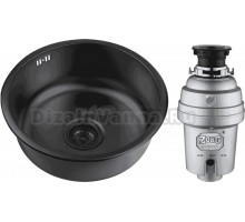 Комплект Мойка Zorg Inox PVD SZR 450 GRAFIT + Измельчитель Inox D ZR-56 D