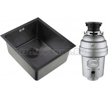 Комплект Мойка Zorg Inox PVD SZR 5050 GRAFIT графит + Измельчитель Inox D ZR-56 D