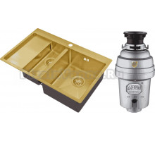 Комплект Мойка Zorg Inox PVD SZR 5178-2-R bronze + Измельчитель Inox D ZR-38 D