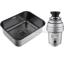 Комплект Мойка Zorg Inox PVD SZR 5343 GRAFIT + Измельчитель Inox D ZR-56 D
