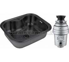 Комплект Мойка Zorg Inox PVD SZR 5848 GRAFIT графит + Измельчитель Inox D ZR-38 D