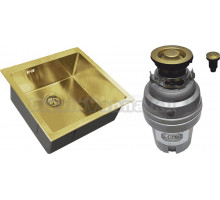 Комплект Мойка Zorg Inox PVD SZR-44 Bronze + Измельчитель ZR-75 D BRONZE