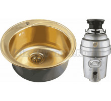 Комплект Мойка Zorg Inox PVD SZR-510/205 Bronze + Измельчитель Inox D ZR-38 D