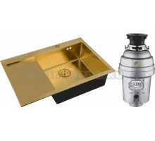 Комплект Мойка Zorg Inox PVD SZR-7851-R Bronze + Измельчитель Inox D ZR-56 D