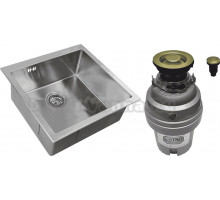 Комплект Мойка Zorg Inox RX RX-4444 + Измельчитель ZR-75 D BRONZE