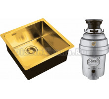 Комплект Мойка Zorg Light ZL R 440440 BRONZE + Измельчитель Inox D ZR-38 D