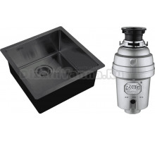 Комплект Мойка Zorg Light ZL R 440440 GRAFIT + Измельчитель Inox D ZR-56 D