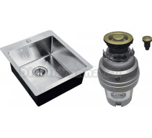 Комплект Мойка Zorg Light ZL R 450510 + Измельчитель ZR-75 D BRONZE