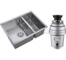 Комплект Мойка Zorg Light ZL R 580-2-440 нержавеющая сталь + Измельчитель Inox D ZR-56 D