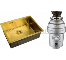 Комплект Мойка Zorg Light ZL R 580440 BRONZE + Измельчитель Inox D ZR-38 D