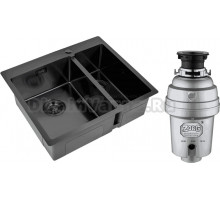 Комплект Мойка Zorg Light ZL R 590-2-510-L GRAFIT L, графит + Измельчитель Inox D ZR-38 D