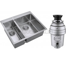 Комплект Мойка Zorg Light ZL R 590-2-510-R R, нержавеющая сталь + Измельчитель Inox D ZR-56 D