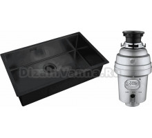 Комплект Мойка Zorg Light ZL R 740440 GRAFIT + Измельчитель Inox D ZR-56 D