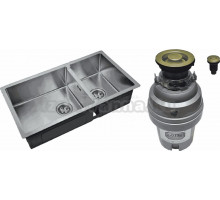 Комплект Мойка Zorg Light ZL R 780-2-440 + Измельчитель ZR-75 D BRONZE