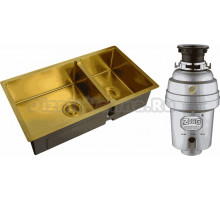 Комплект Мойка Zorg Light ZL R 780-2-440 BRONZE + Измельчитель Inox D ZR-38 D