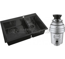 Комплект Мойка Zorg Light ZL R 780-2-510-L GRAFIT + Измельчитель Inox D ZR-38 D